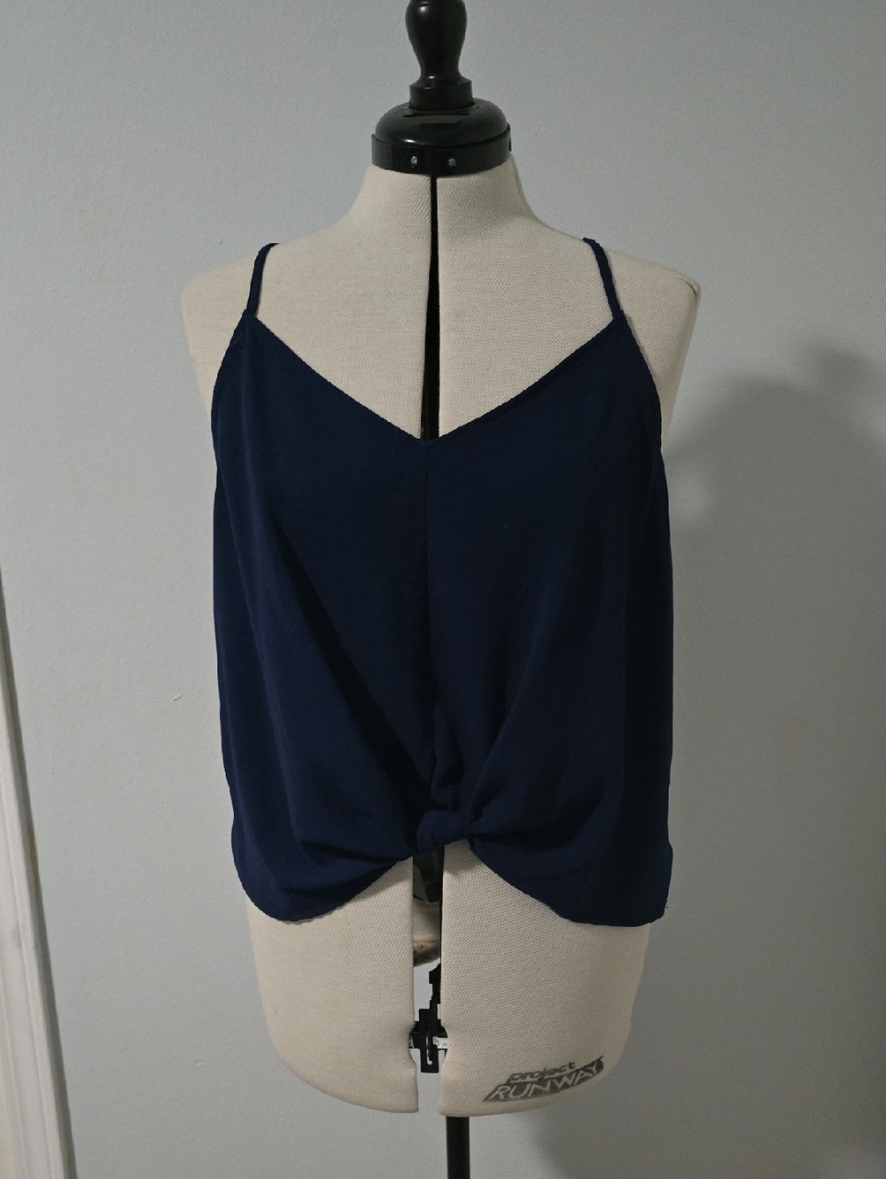 Lush Navy Knotted Spaghetti-Strap Camisole